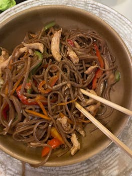 Chicken Soba Vegetable Bowls
